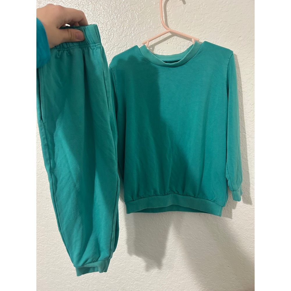 Velveteen by Bunny Knots Teal Bamboo Viscose Lounge Set Toddler 2/3Y Sweatsuit